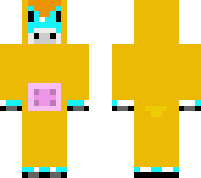 blue mooshroom with duck onesie
