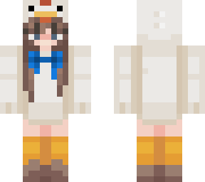 chicken girl blue bowtie