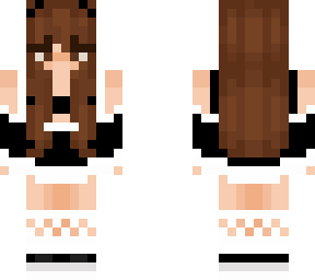 cute brunette anime maid