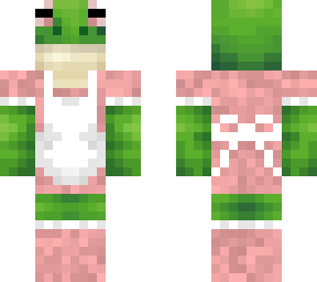 frog in pink maid outfit