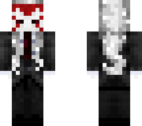 ghast girl suit mask red white gray hair