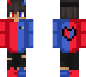 half red and blue