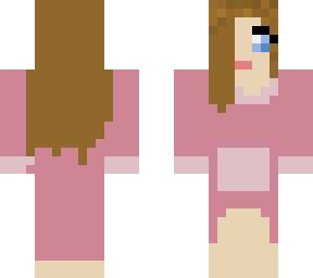 pink comfy with strawberry blonde hair