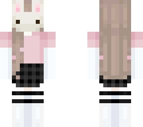 pink sweater with black skirt