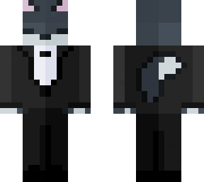 plastic gray fox in tuxedo