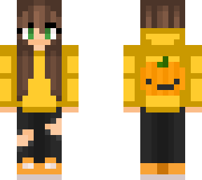 pumpkin girl yellow hoodie