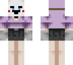 purple hood with black skirt and mask