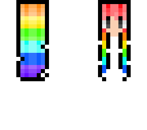rainbow cartoon girl hair