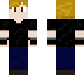 randall reverse skin 1- black t-shirt, blue trousers