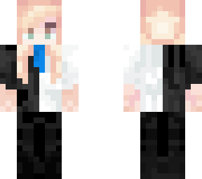 white black suit blond girl