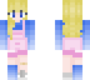 bean in pink overalls