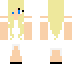blond in white dress