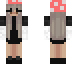 long hoodie girl with mushroom hat