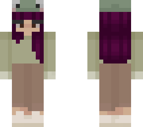 magenta hair frog girl
