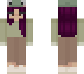 magenta hair frog girl