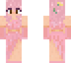 pastel pink hair and dress