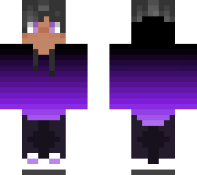 tan guy with hoodie of black and purple ombre