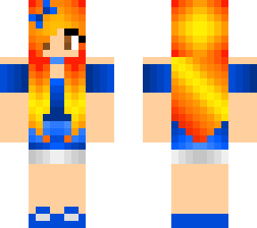 anime_flame_girl blue frock