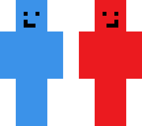 blue and red