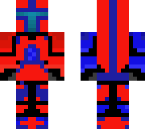 blue and red mandolorian