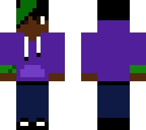 closed purple hoodie with green streak