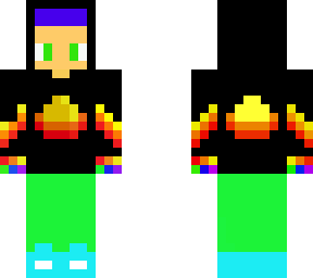 fire and sun and rainbow (black)