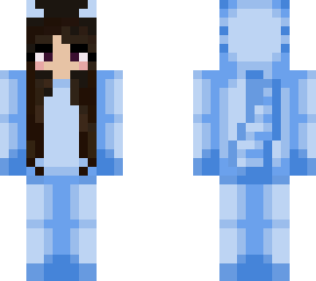 girl in an axolotl onesie but blue!