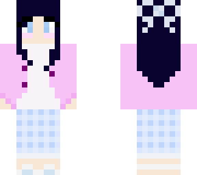 girl with pink cardigan and plaid skirt (slim version-additional details)