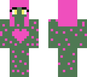 pink and green heart girl