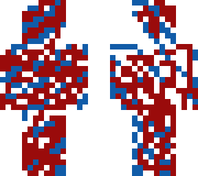 red and blue