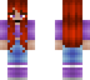 redhead girl in purple top
