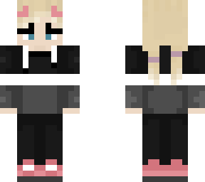 anime devil girl with adidas leggings and ombre monochrome hoodie