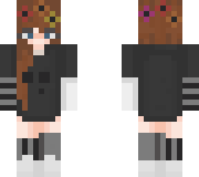 black outfit with flower crowm