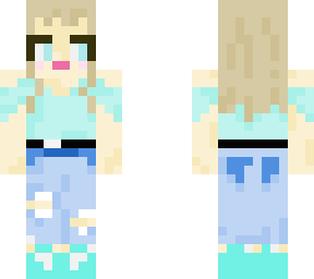 blue dressed girl