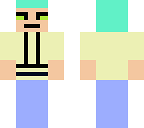 cyan hair minion yellow shirt