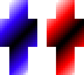 fading blue/red
