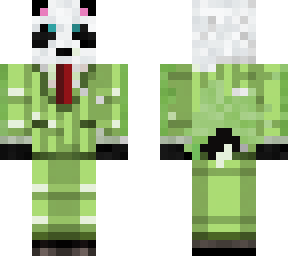 finished panda with a bamboo suit
