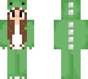 girl in green dino onsie