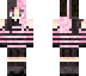 split dye (black and pink)