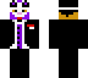 black coat person in a purple tiger mask
