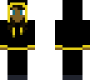 black girl in a black and yellow hoodie