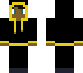 black guy in a black and yellow hoodie