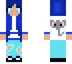 blue haired elephant hoodie