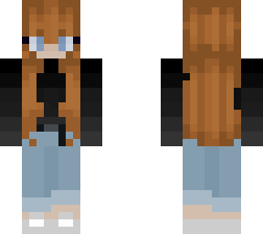 brown hair girl with blue pants