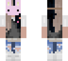 bunny mask with half and half hair