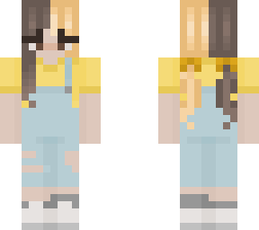 half blonde yellow overalls