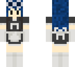 maid dress blue hair