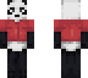 panda with a button up shirt