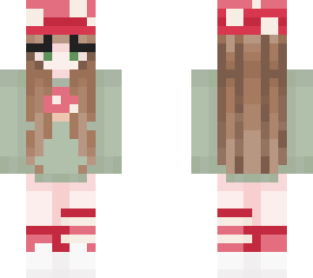 pink and green mushroom girl
