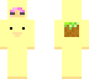 pink hair in duck onesie